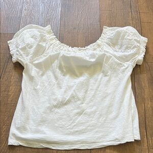 White Eyelet Off-Shoulder Top